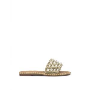 NEW JESSICA SIMPSON women's brennara flat sandal in soft gold